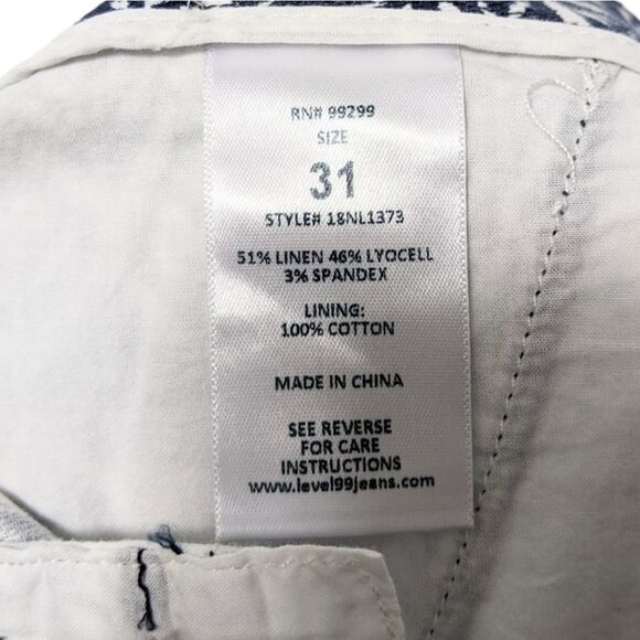 LEVEL 99 Linen Cinthia Printed Shorts 31 - Picture 5 of 6